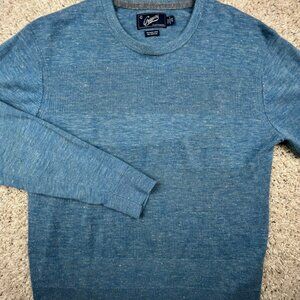Vtg GRAYERS Clothiers Sweater Mens Medium Blue Linen Wool Blend Pullover L/S